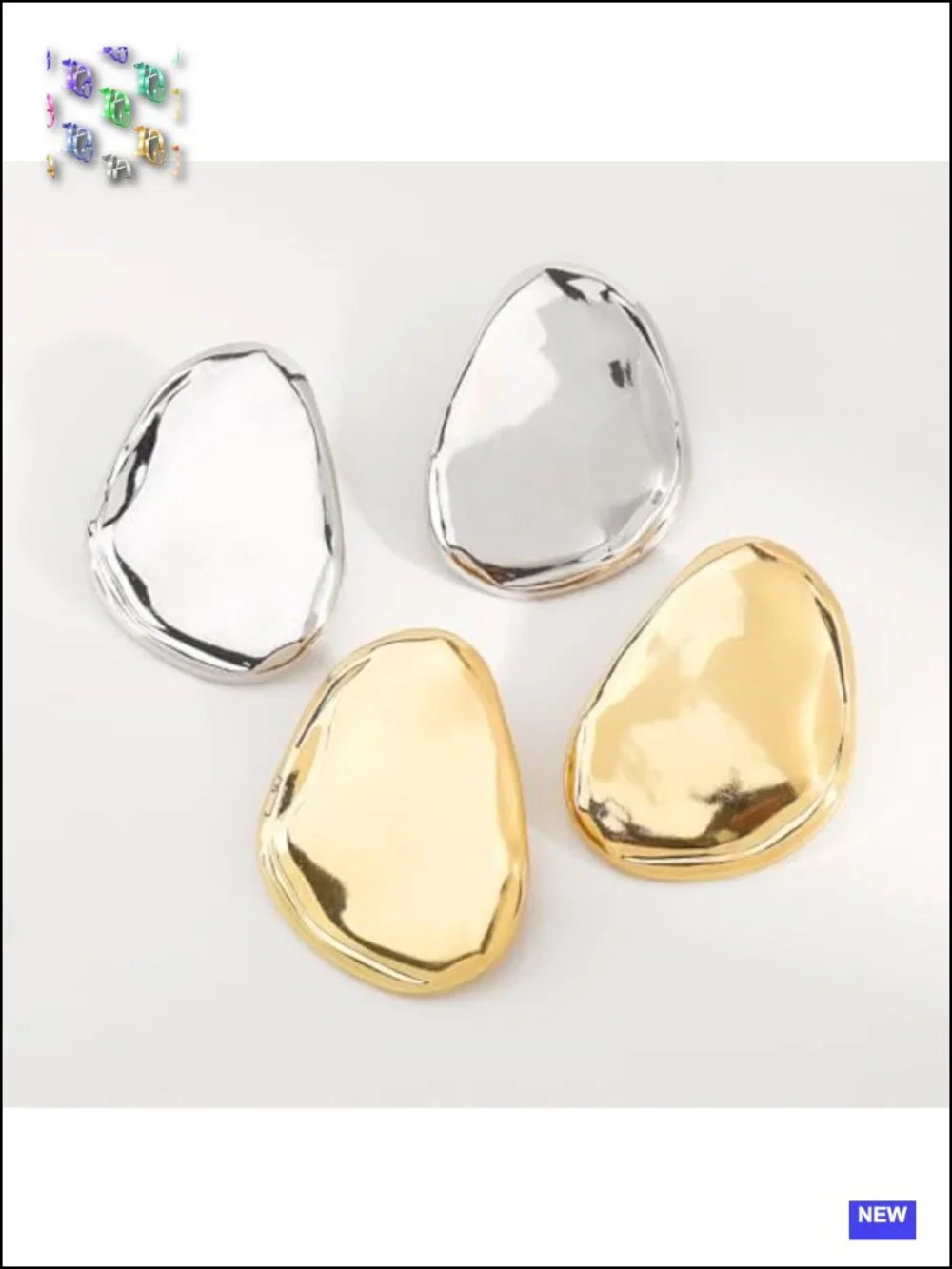 Chunky Gold Statement Drop Dangle Earrings Geometric Asymmetrical Minimalist